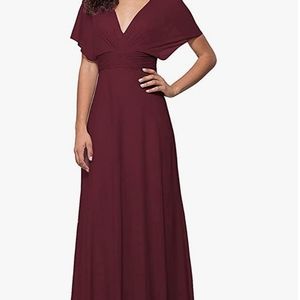 Plus size burgundy Bridesmaid dress